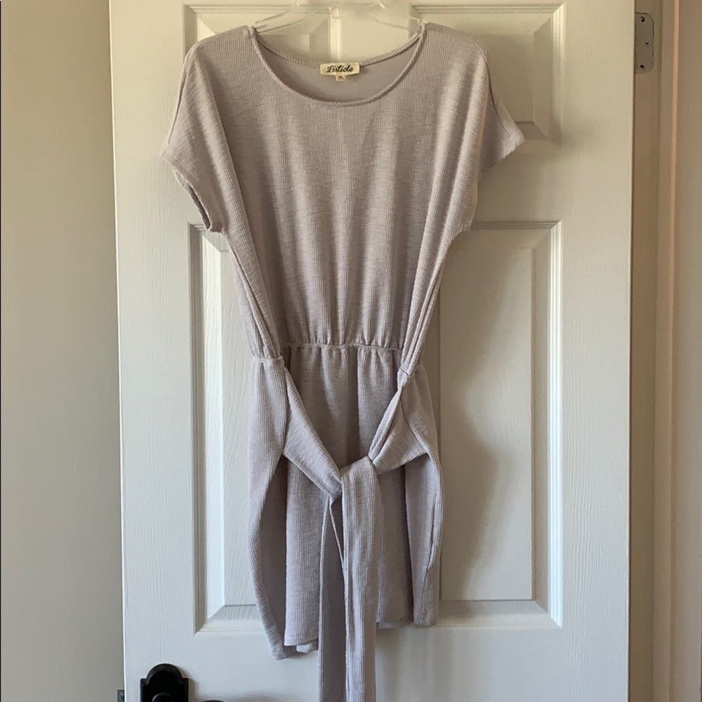 Listicle faux wrap dress